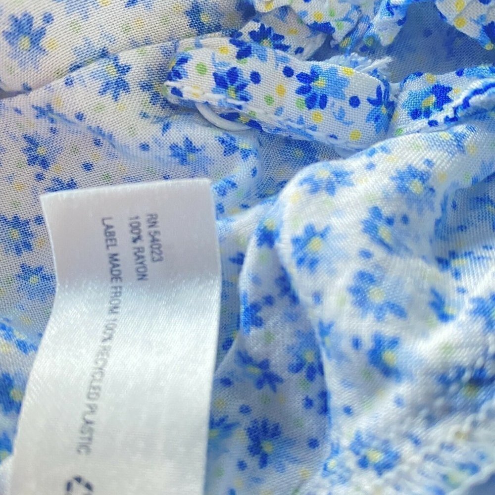 Gap Kids Girls Blue Floral Cottage Core Rayon Shorts Romper Sz 12 - Picture 5 of 5
